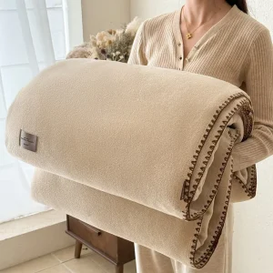 Luxury Eco Friendly Throw Blanket Woven Pattern Super Soft and Warm for Winter Bedding or Decorative Use