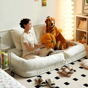 Luxury Eco Friendly Winter Fashion Solid Pattern Small Metal Caterpillar Dog Kennel PP Tatami Reclining Sofa Cats Single Seat