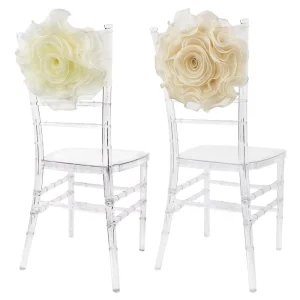 Luxury Elastic Chiavari Chair Cover Sash Wedding Flower Chair Sashes