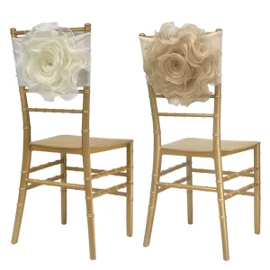 Luxury Elastic Chiavari Cover Chair Flowers Sash for Wedding