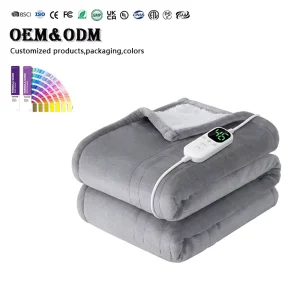Luxury Electric Heated Blanket Heating Electric Throw Blanket with Multi Temperature Control Timer Auto Shut Off