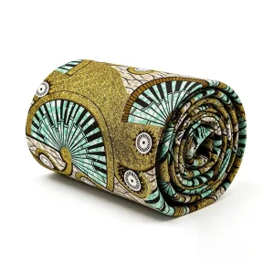 Luxury Embedded Glitter Shining Wax Fabric Anti Shrink Pure Cotton Capulana Tissu African Ankara Wax Fabric for Headscarf&Dress
