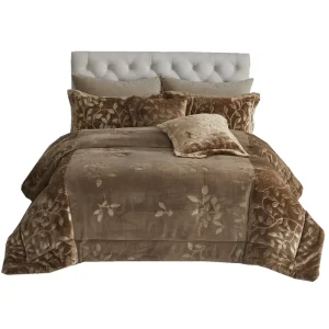 Luxury Embossed Flannel Comforter 8pcs Set