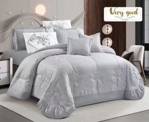 Luxury Embroidery Quilted Bed Comforter Set Patchwork Design Soft Bedding Set With Pillowcases for Bedroom Home Hotel Decor