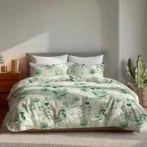 Luxury European Bedding Duvet Set 100% Cotton Colorful Printing Home Use Hotel Edition Pillowcases Fitted Flat Sheet