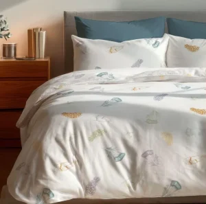 Luxury European Bedding Duvet Set 100% Cotton Colorful Printing Home Use Hotel Edition Pillowcases Fitted Flat Sheet