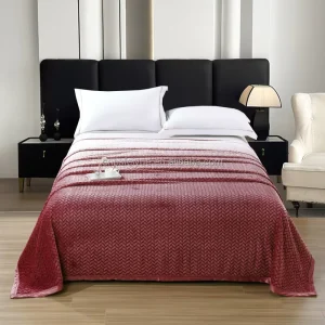 Luxury European Christmas Raschel Blanket 100% Polyester Knitted Solid Pattern Warm Soft Bed Cover for Chunky Winter