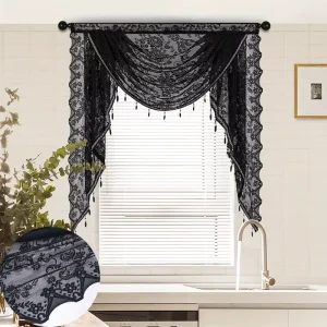 Luxury European Style Window Valance Curtains Waterfall Valance for Living Room Rod Pocket for Hotels Decoration