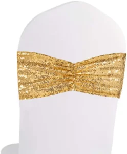 Luxury Event Chair Decoration 100% Polyester Chair Sashes and Bands for Hotel Wedding Banquet Party