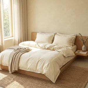 Luxury Factory Stock Cotton Bedding 4 Piece Set Solid Duvet Cover Soft Bed Sheet Bed Sheets Breathable for Hotel OEM ODM