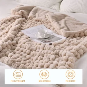 Luxury Faux Fur Blanket Home Decoration Super Soft Fuzzy Fleece Throw Faux Fur Blanket for Couch Bed Sofa