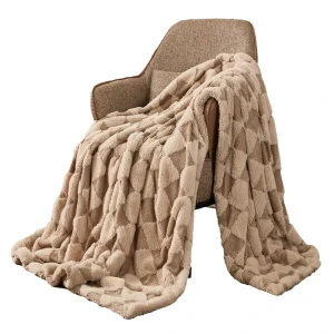 Luxury Faux Fur Rabbit Fur Throw Blanket Soft Plush Reversible Sherpa Blankets Fuzzy Thick Throws Comfy Bedding Blankets