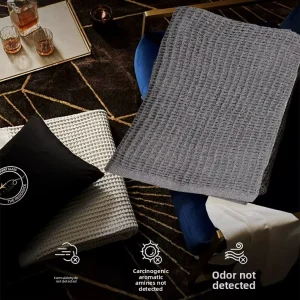 Luxury First Class Premium Egyptian 30% Cotton Waffle Weave & Flannel Dual Use Travel Airplane Cover Blanket