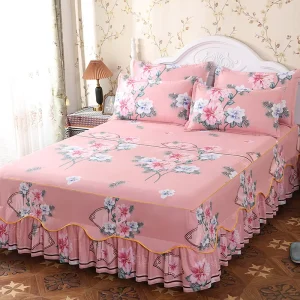 Luxury Floral Design Pretty Comfortable Printed Bed Skirts