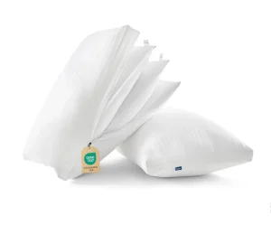 Luxury Fluffy Queen Pillows Set of 2 Adjustable Layer Bed Pillows with 100% Cotton Cover Machine Washable
