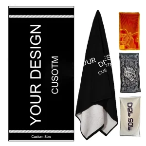 Luxury Free Design Custom Printed Beach Towel With Logo Summer Large Beach Towel Microfiber Velour Jacquard Logo Personalized