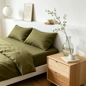 Luxury French 100% Linen Woven Solid Pattern Soft Eco-friendly Queen Size Duvet Cover Set Sheet Pillowcases All-Season Home Use