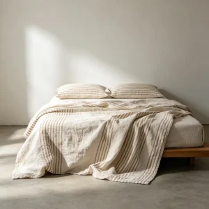 Luxury French 100% Linen Woven Solid Pattern Soft Eco friendly Queen Size Duvet Cover Set Sheet Pillowcases All Season Home Use