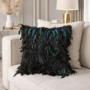 Luxury Genuine Turkey Fur Eco-Friendly Removable Customizable Throw Pillows Portrait Pattern for Bedroom Living Room Home Decor