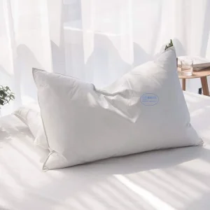 Luxury Goose Feather Down Bed Sleeping Pillow With Cotton Cover
