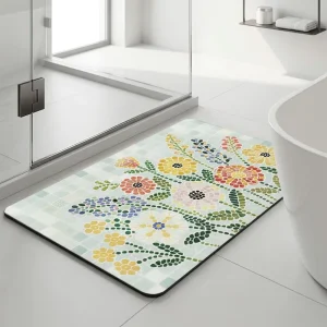 Luxury Heavy Duty Water Absorbent Quick dry Diatom Mud Bathroom Mat Non slip Rubber Backing Washable Rug for Hotel Spa Shower