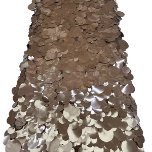 Luxury Heavy Sequins Brown Large Small Shell Pattern Sequin Mesh Fabric for Evening Gowns Wedding Costumes Party Dresses