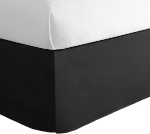 Luxury High Quality 40 Count Pleated Polyester Bed Skirt Ruffle 200TC Cooling Brown Plain Design for Hotel Home Use