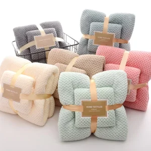 Luxury High Quality Microfiber Bath Face Towel Set Thick Coral Fleece Soft Absorbent Adults Sustainable Spa Hotel