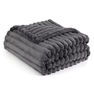 Luxury High Quality Raschel Throw Fleece Blanket Solid Soft Warm Cozy for Winter for Sofa Bed Flannel