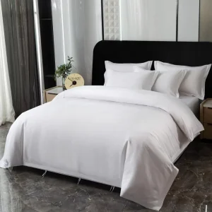 Luxury High Weight Customized Color Solid Woven Portable Hotel Polyester Cotton King Bed Sheets 5 Star 4 Piece Bedding Set