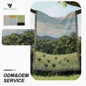 Luxury Home Woven Jacquard Tapestry Cotton Polyester Wall Blanket