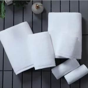 Luxury Hotel 100% Cotton Bath Towel Set White Hotel Towels
