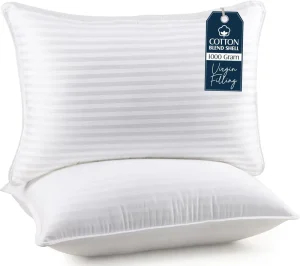 Luxury Hotel Bed Down Alternative Filling 2 Pack Pillows for for Back Stomach and Side Sleepers