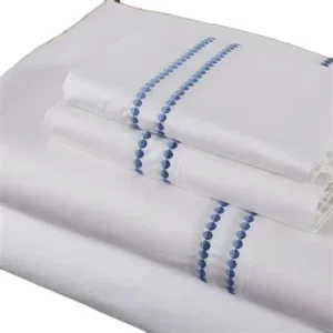 Luxury Hotel Bedding Set Queen Size Embroidered Cotton Bedlinen 5 Star Fitted & Flat Sheets
