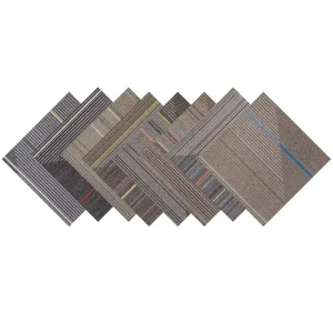 Luxury Hotel Carpet 100% Nylon Carpet Tile With PVC Backing Fireproof Gray Commercial Nylon Carpet Tiles 50*50cm