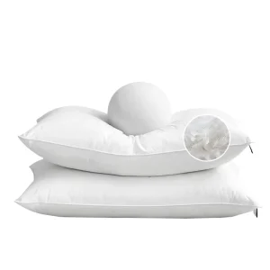 Luxury Hotel Collection Goose Down and Feather Pillow with Solid Pattern 100% Natural Cotton Cover Eco Friendly Bed Pillow