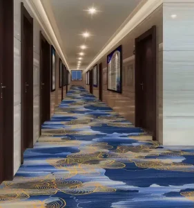 Luxury Hotel Corridor Carpet 100% Nylon Custom Printed Wall to Wall Ballroom 5 Star Lobby Carpet Fireproof Banquet Casino Carpet