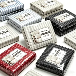 Luxury Hotel Grade Brushed Microfiber Bedding Set Embossed Stripe Solid Patterns OEM Bed Sheet Set