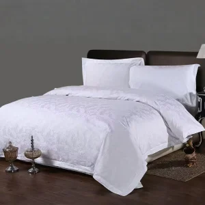 Luxury Hotel Jacquard Bedding Set 100% Cotton 40s White Hotel Linen Bedding Set King Size
