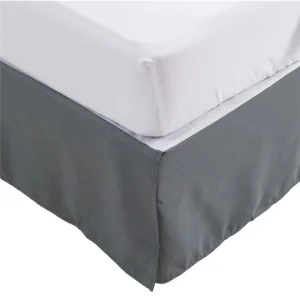 Luxury Hotel Pleated Microfiber Bed Skirt Wrap Around Elastic Solid Color Dust Ruffle Valance Cover