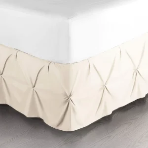 Luxury Hotel Quality Polyester Wrinkle Resistant Bed Skirt Twin Size 16 Inches Pinch Pleat Design Custom Tailoring