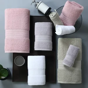 Luxury Hotel Small Gift Box Towel Set with Bath Face Rectangle Towels Cotton Solid Pattern Logo