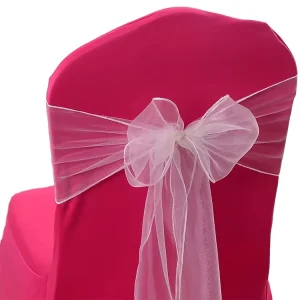 Luxury Hotel Wedding Chair Sashes with Customized Color Ribbon Bow Tie for Banquet Home Event Decor