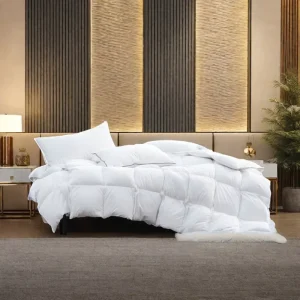 Luxury Hotel White Comforter Set Solid Color Soft Microfiber Bedding 4 Piece Set