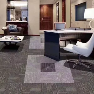 Luxury Jacquard Carpet Tile Gray Modern Home Square PVC Carpet Fireproof Polypropylene Office Carpet Tiles