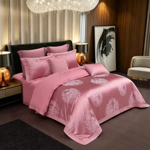 Luxury Jacquard Embroidered Cotton Bedspread 4 Piece Bedding Set