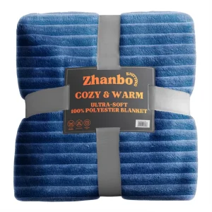 Luxury Jacquard Flannel Knitted Throw Blanket 100% Recycled Polyester Soft Warm Four Seasons Use Customizable GRS BSCI