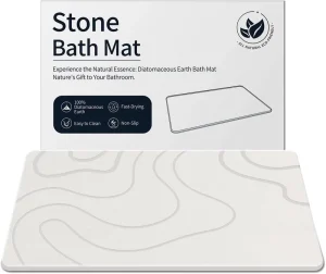 Luxury Kitchen and Bathroom Stone Bath Mat Wave Pattern Diatomaceous Earth Shower Drying Floor Mat