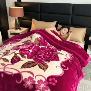 Luxury Korean Mink Blanket Raschel Double Ply Heavy Thick Winter King Size Bed Sofa Soft Warm Polyester Bedding