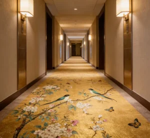 Luxury LCL Patterned Tufted Nylon Polyester Broadloom Carpet Cushion Back Wall to Wall Carpet for Boutique Resort Villa